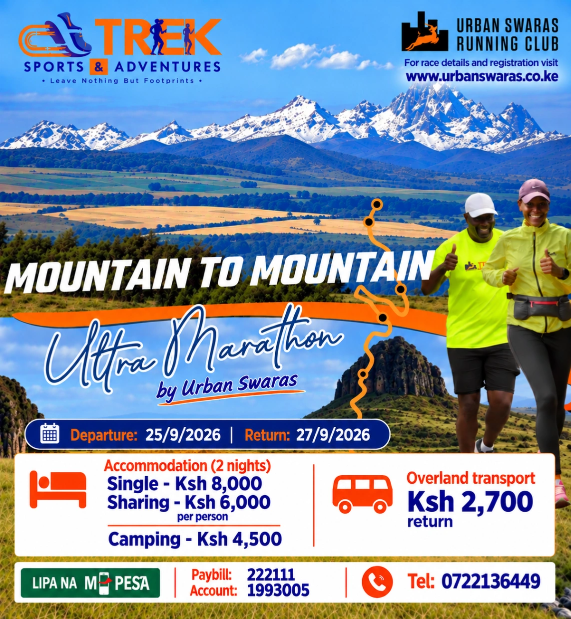 Mountain to mountain ultra marathon